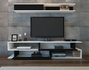 Hanah Home Mueble de TV Blanco y Negro con Estantería de Pared